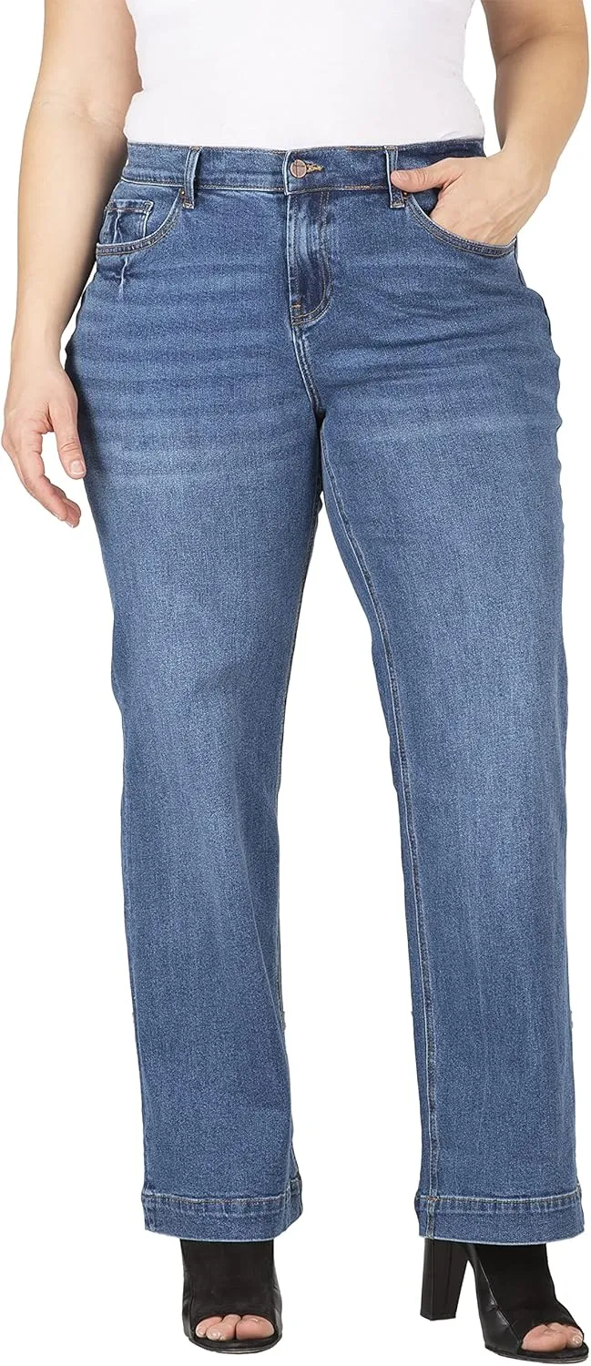 Standards & Practices Women's Plus Size Stretch Slim Straight Fit Jeans