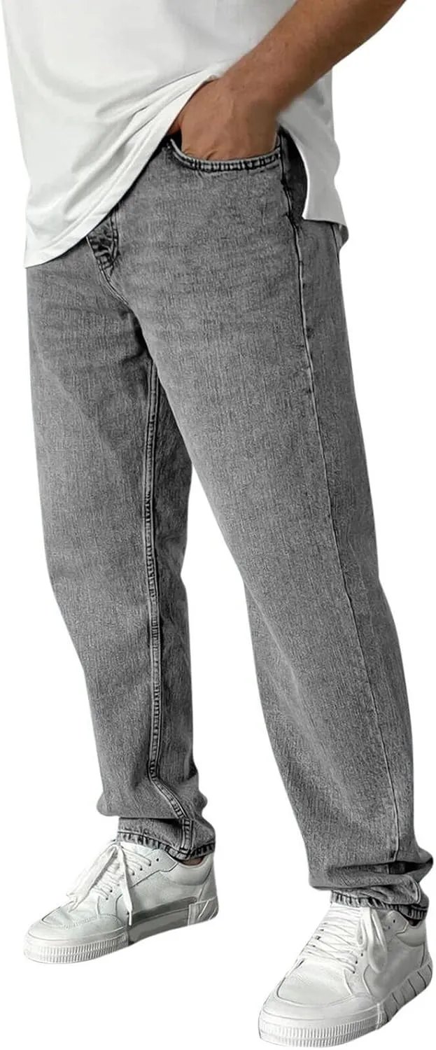 Straight Fit Jeans for Men, Casual Mens Loose Denim Pants Baggy Mens Jeans Boot Cut for Men Jeans