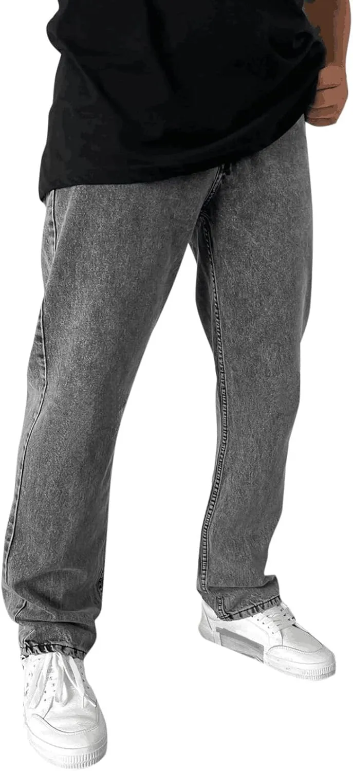 Straight Fit Jeans for Men, Casual Mens Loose Denim Pants Baggy Mens Jeans Boot Cut for Men Jeans