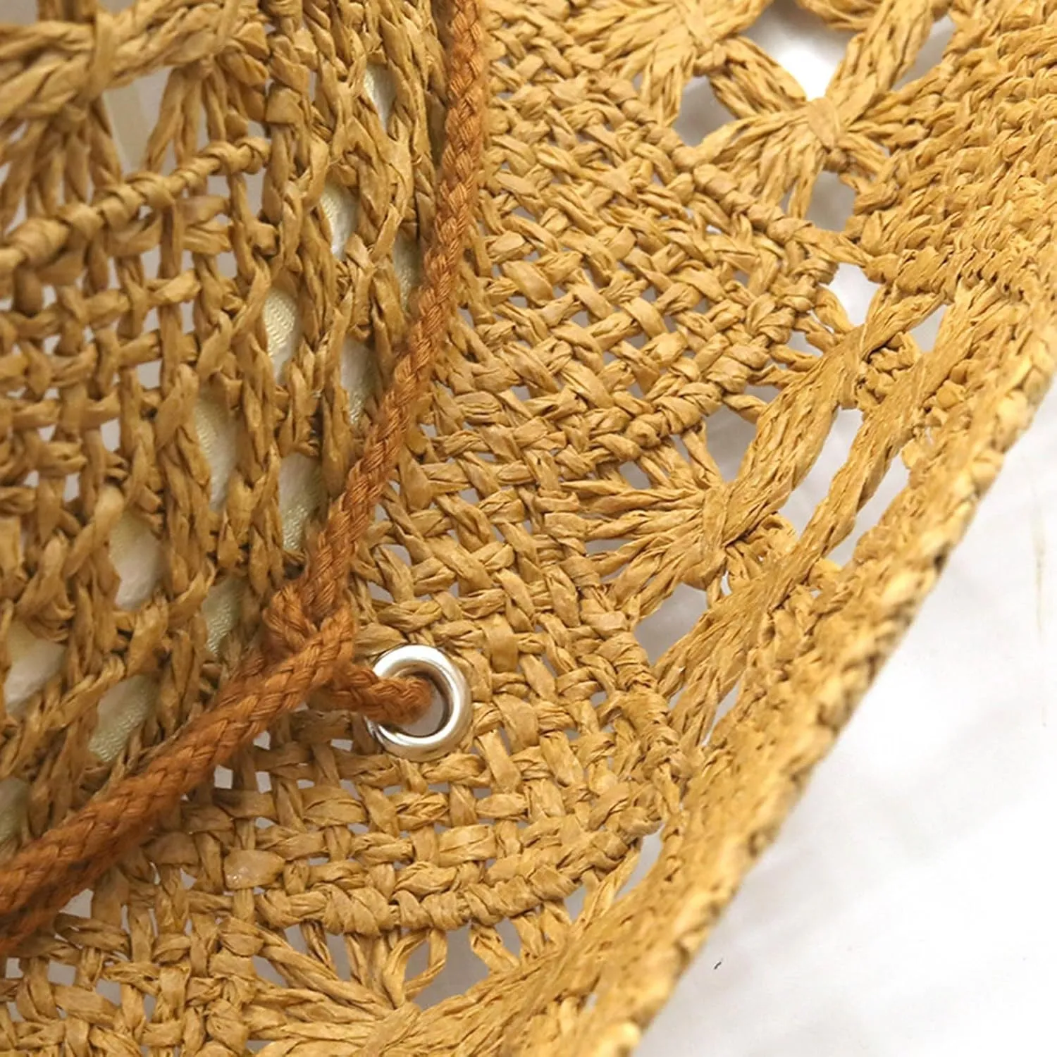 Straw Cowboy Hats for Men Women Beach Wide Brim Sun Visor Hats Hollow Out Packable Beach Sunhat Sun Protection Uv 50 