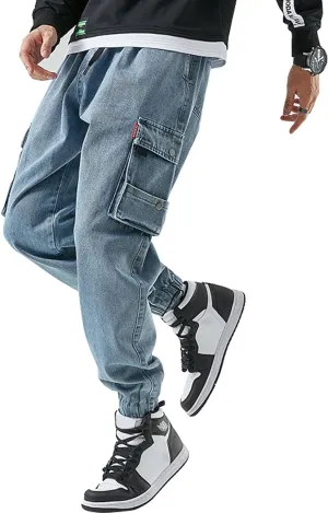 Streetwear Cargo Jeans for Men Baggy Jeans Men Cyberpunk Jeans Black Jeans Men Mens Jeans Relaxed Fit Men Jeans