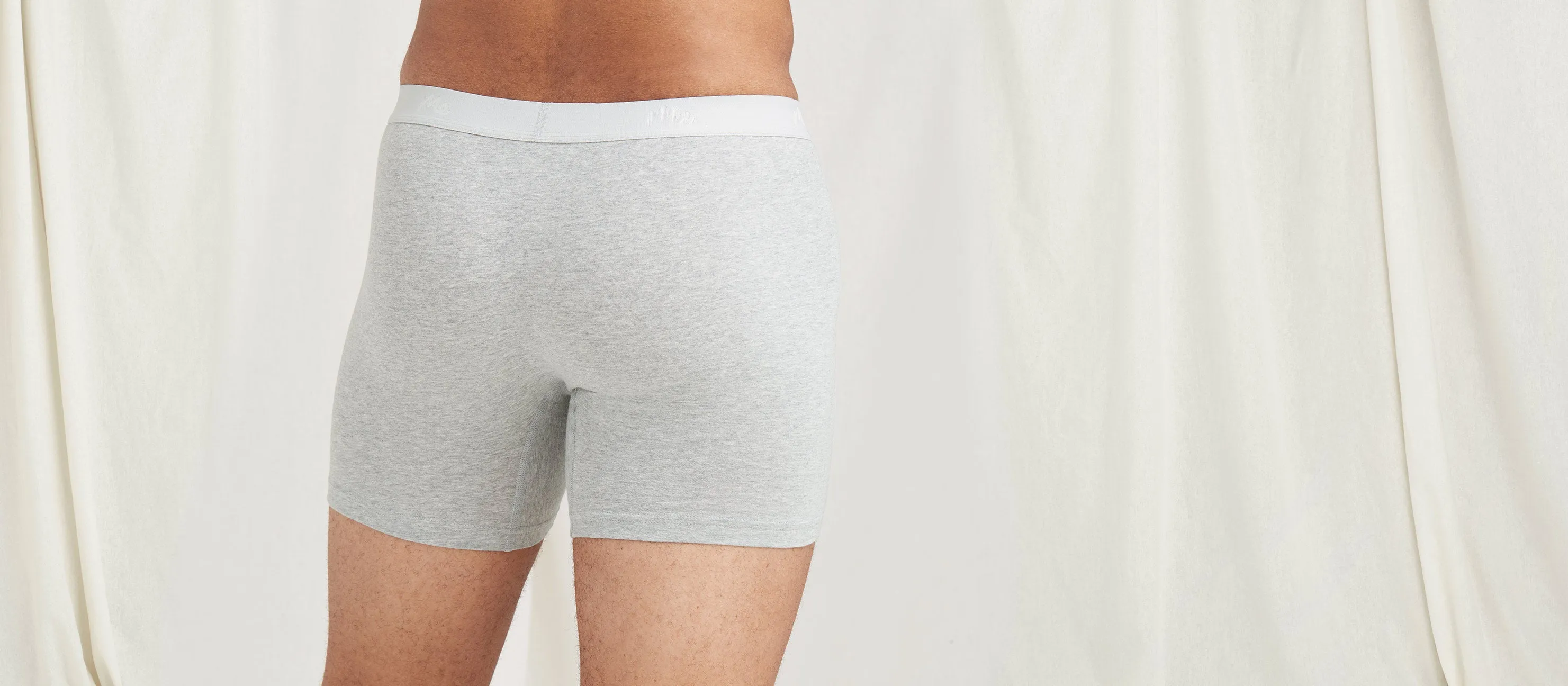 Stretch Cotton Boxer Brief w/ Fly | Heather Grey