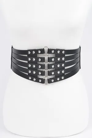 Studded Waist Elastic Belt