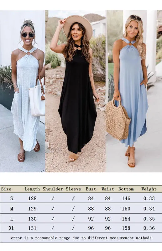 Summer Breeze Airy Sleeveless Hanging Neck Dresses