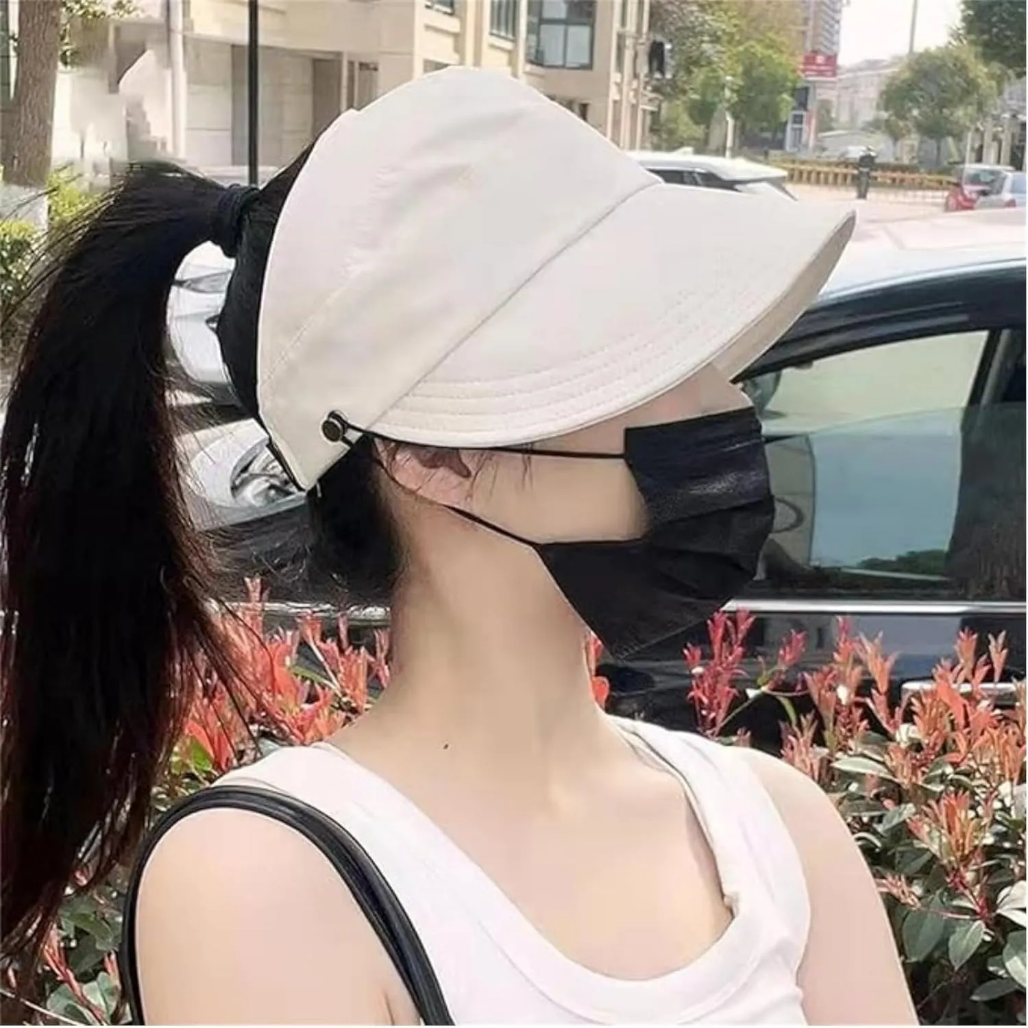 Sun Hats for Women Uv Protection, Outdoor Hollow Top Sun Hat with Ponytail Hole Wide Brim Beach Packable Summer Hat
