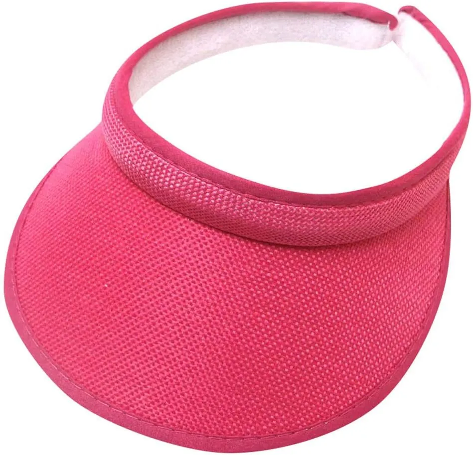 Sun Visor Hats Summer Wide Brim Clip Adjustable Large Brim Sun Visor Hat Outdoor Running Beach Cap Womens Baseball Caps