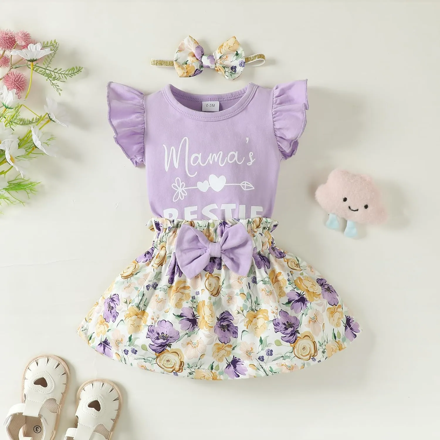 SUNNY PIGGY Baby Girl Clothes Newborn Dress Infant Romper Summer Outfit Cute Toddler Clothing Skirt Set