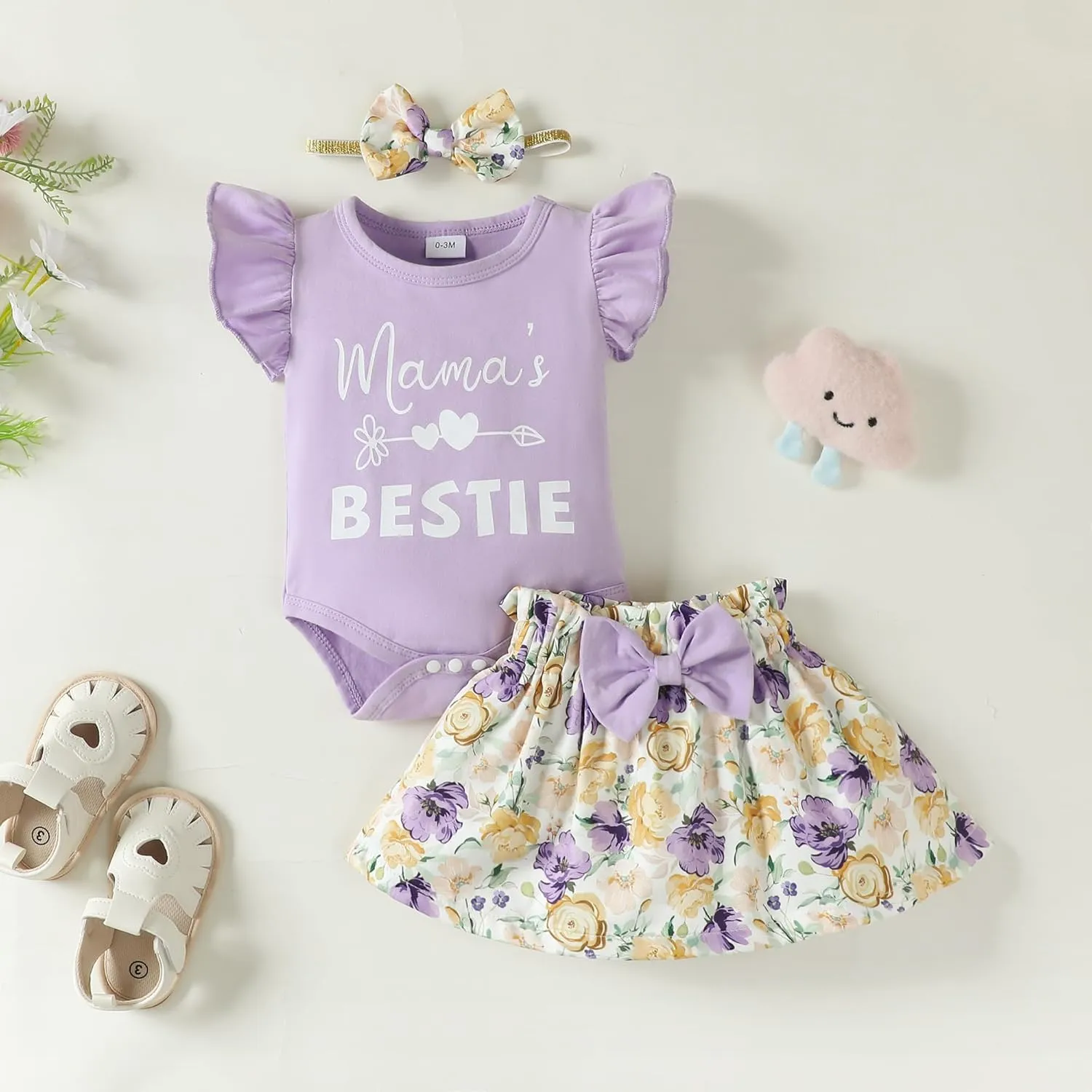 SUNNY PIGGY Baby Girl Clothes Newborn Dress Infant Romper Summer Outfit Cute Toddler Clothing Skirt Set