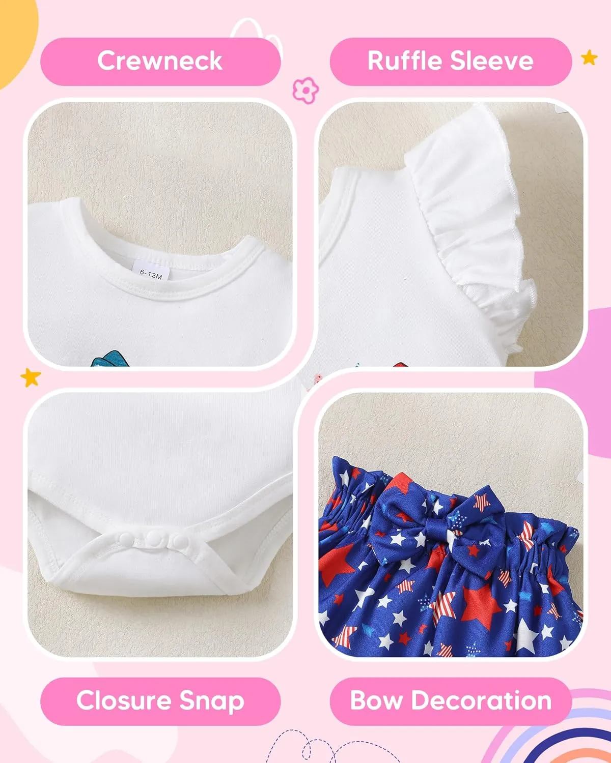 SUNNY PIGGY Baby Girl Clothes Newborn Dress Infant Romper Summer Outfit Cute Toddler Clothing Skirt Set
