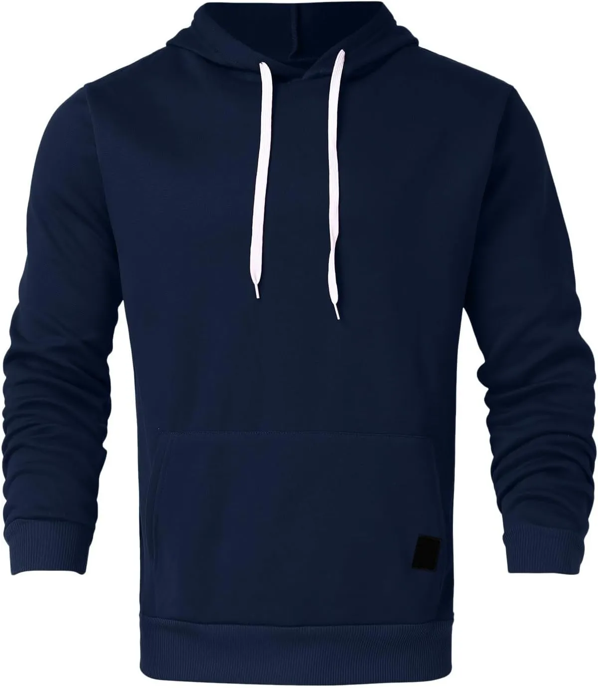 Sweatshirts for Men Casual Long Sleeve Pullover Hoodie Trendy Drawstring Solid Regular Fit Vintage Sweatshirt S-2XL