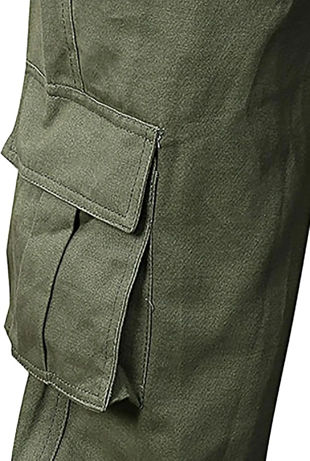 Tactical Pants for Men Relaxed Fit Elastic Waist Cotton Sweatpants Plus Size Straight Leg Outdoor Tapered Hiking Pants