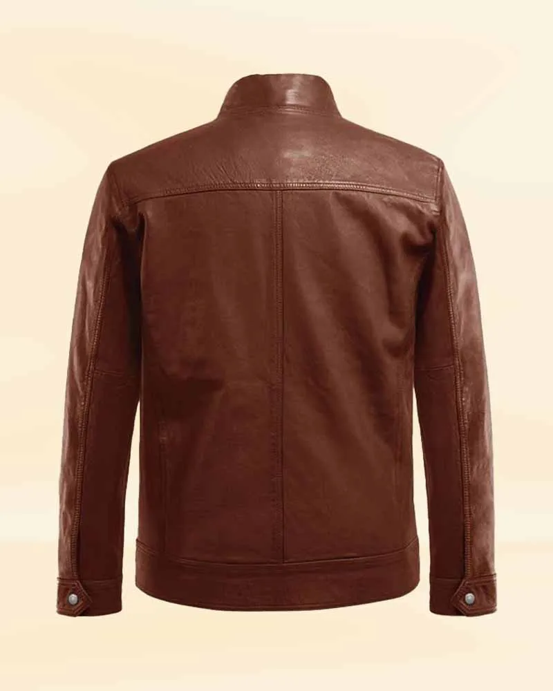 Tan Thunder Biker Leather Jacket