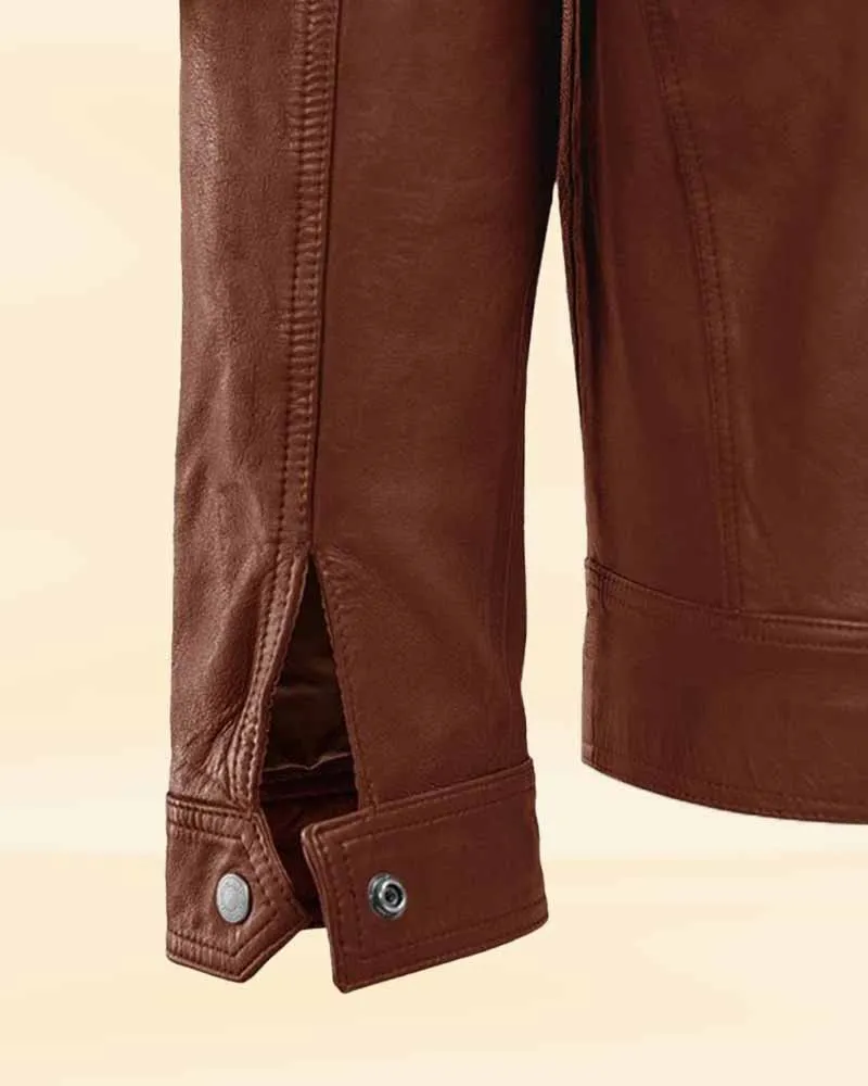 Tan Thunder Biker Leather Jacket