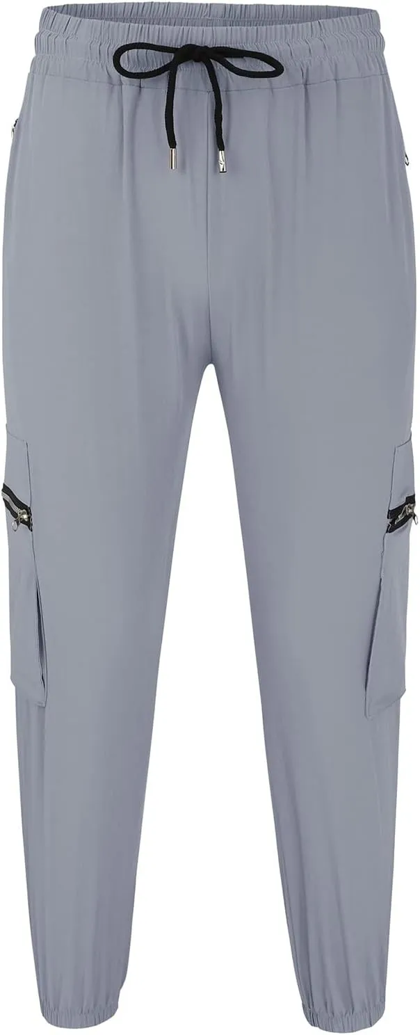 Tapered Joggers for Men Mens Autumn and Winter High Street Fashion Leisure Loose Sports Running Solid Stretch