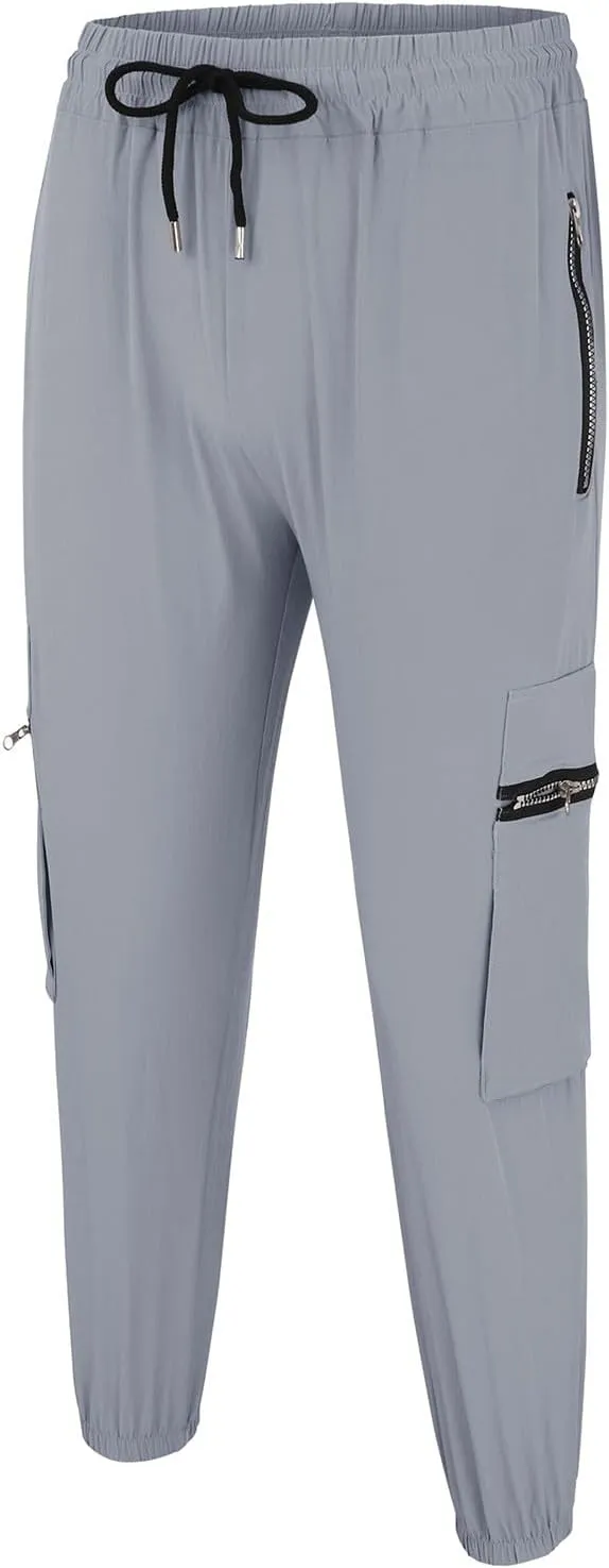 Tapered Joggers for Men Mens Autumn and Winter High Street Fashion Leisure Loose Sports Running Solid Stretch