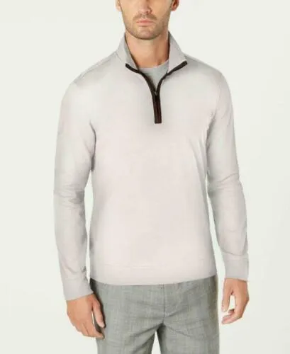 Tasso Elba Mens Piped 1/4 Zip Pullover Sweater