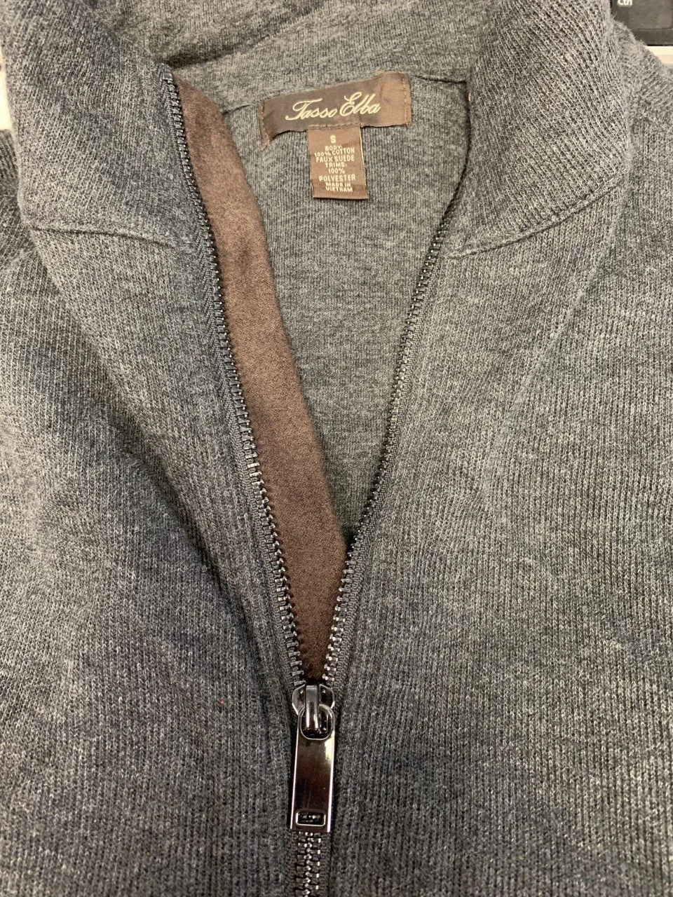 Tasso Elba Mens Zip-Front Heathered Jacket