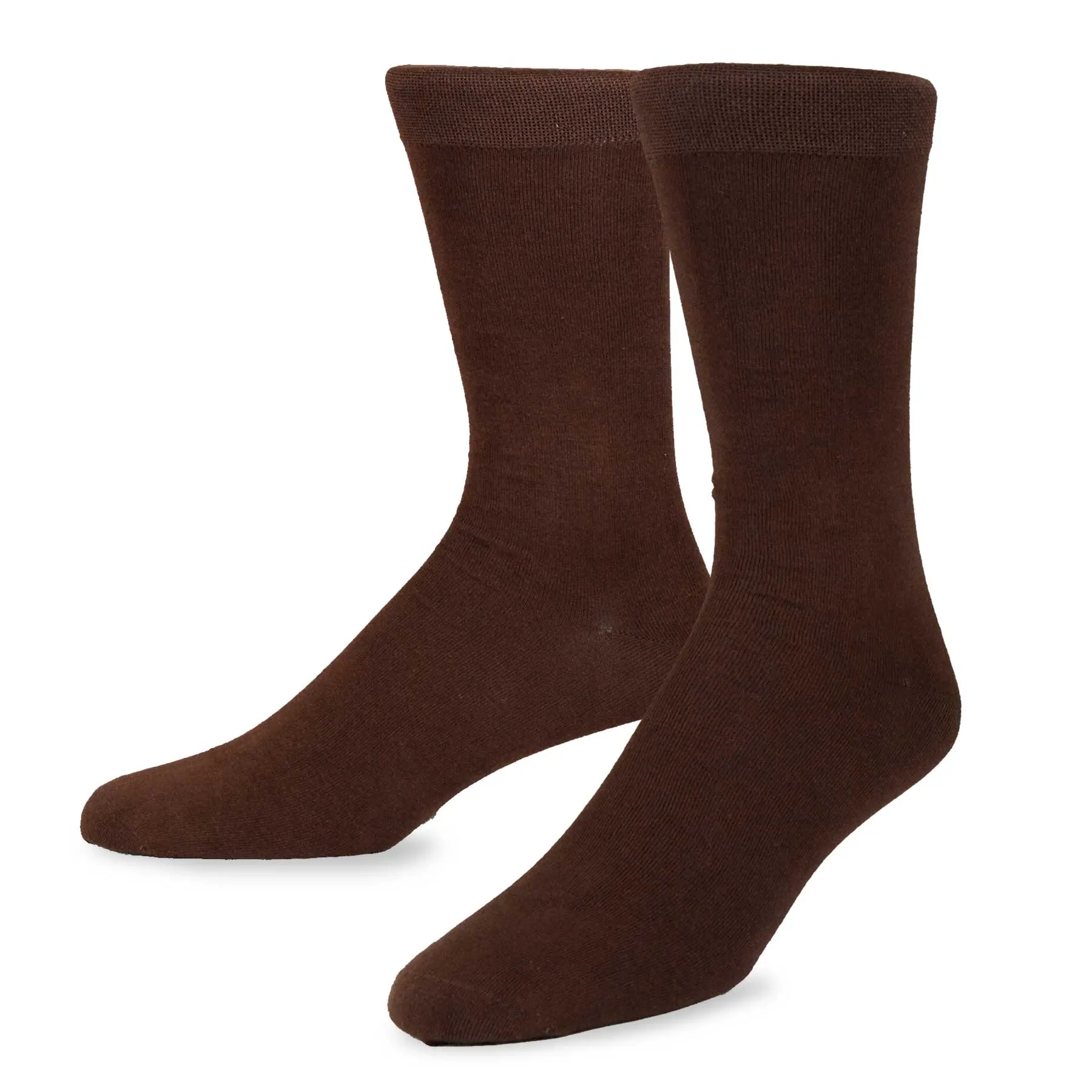 TeeHee Socks Men's Casual Bamboo Crew White, Khaki, Brown 3-Pack (50024)