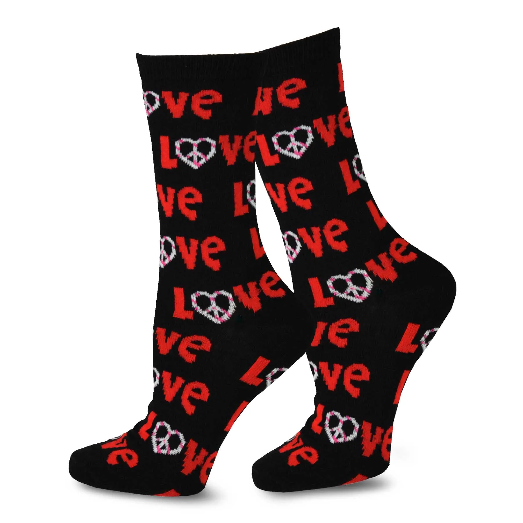 TeeHee Socks Women's Valentine Cotton Crew Black Heart 3-Pack (11452)