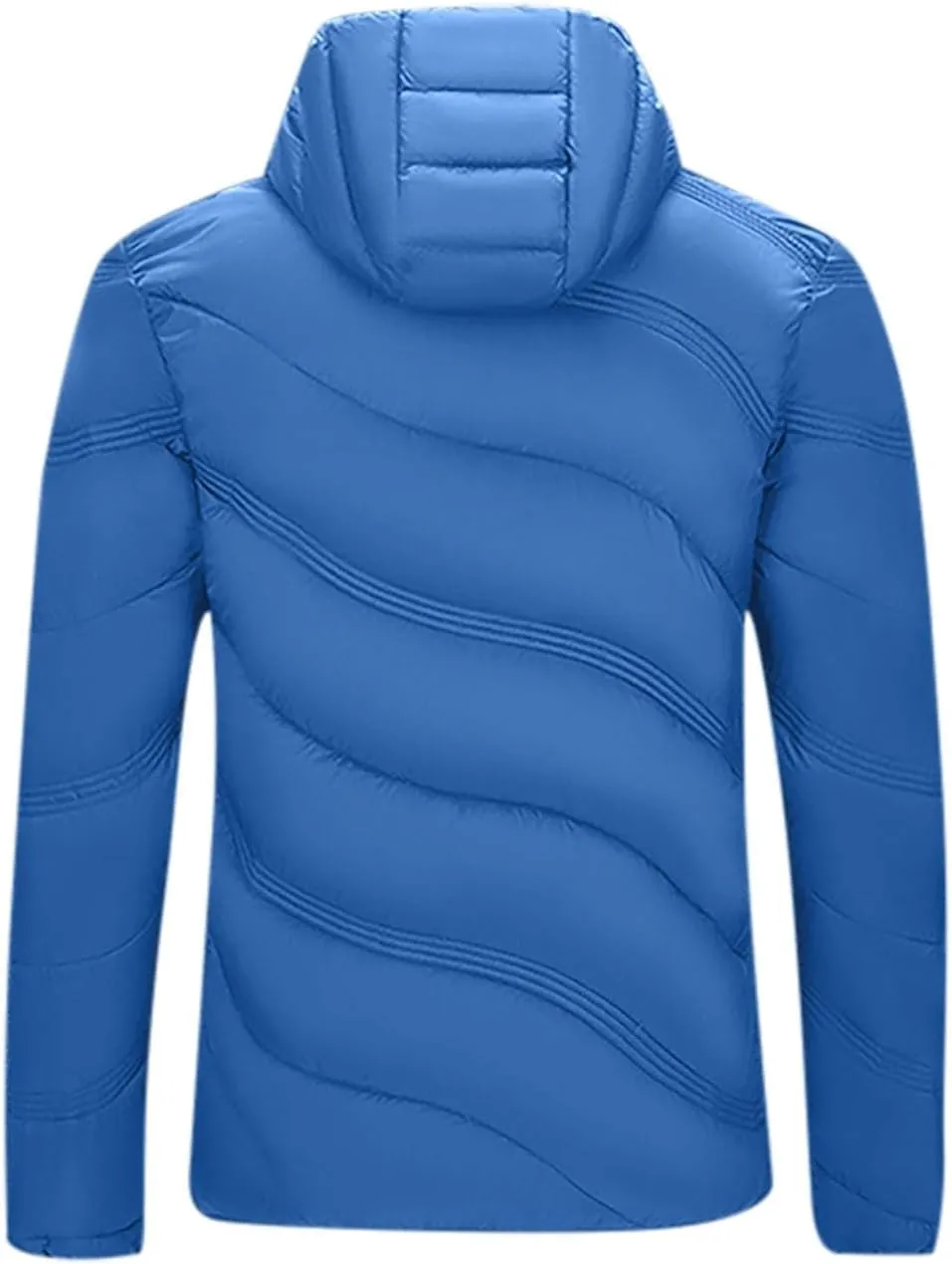 Thatrich Hooded Puffer Jacket Men Insulated Windbreaker Jackets Quilted Bomber Coat for Travel Outdoor Winter Outfits Padded