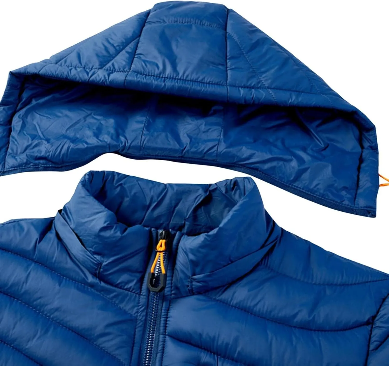 Thatrich Mens Lightweight Puffer Jacket with Hood Removable Hooded Jacket Zip Up Long Sleeve Water-Resistant Winter Outerwear