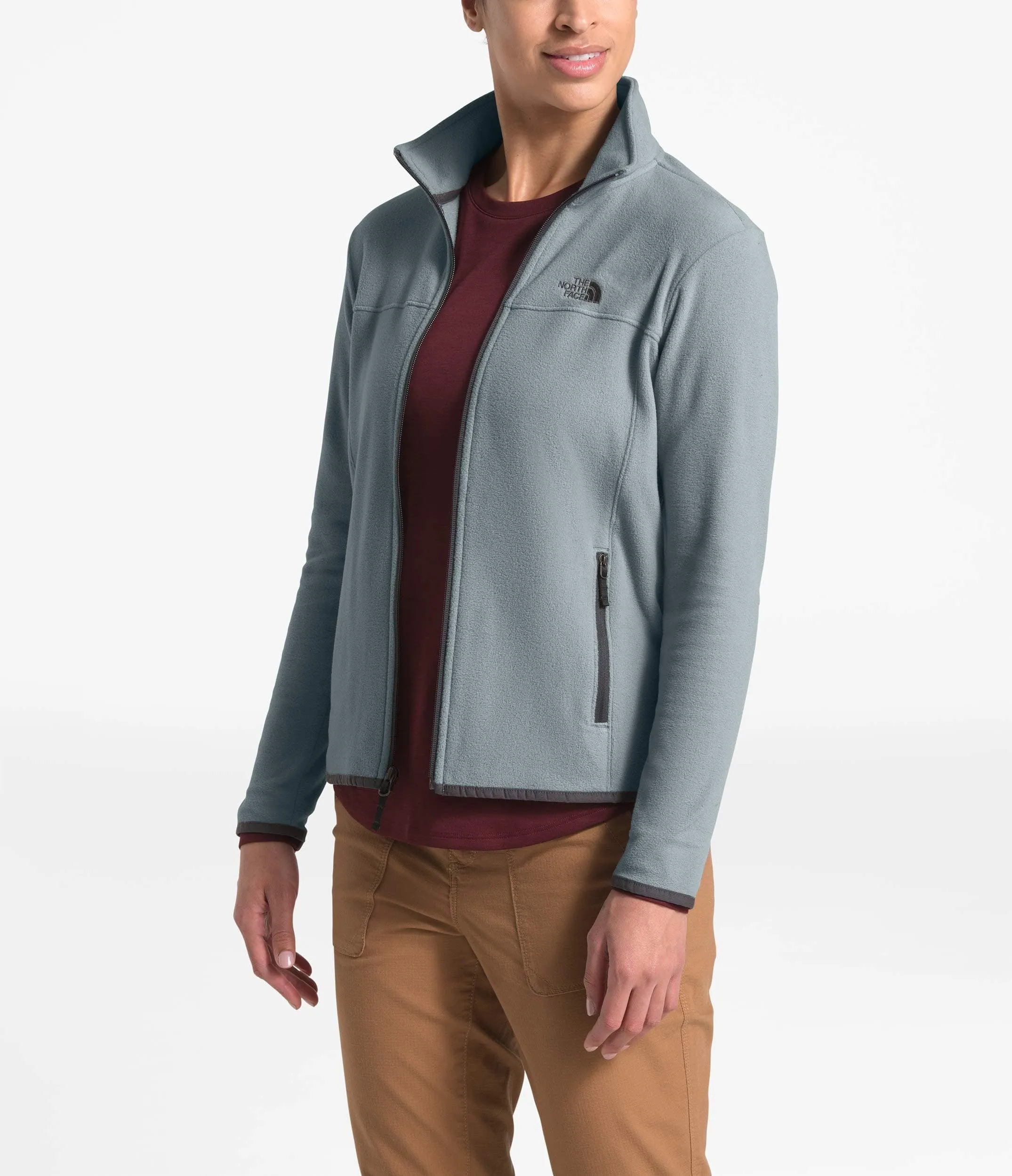 The North Face Women's TKA Glacier Full Zip Jacket, Mid Grey/Mid Grey, S