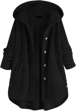 Thicken Warm Winter Coat for Women Fuzzy Fleece Shaggy Shacket Jacket Patchwork Coats Outwear with Pockets
