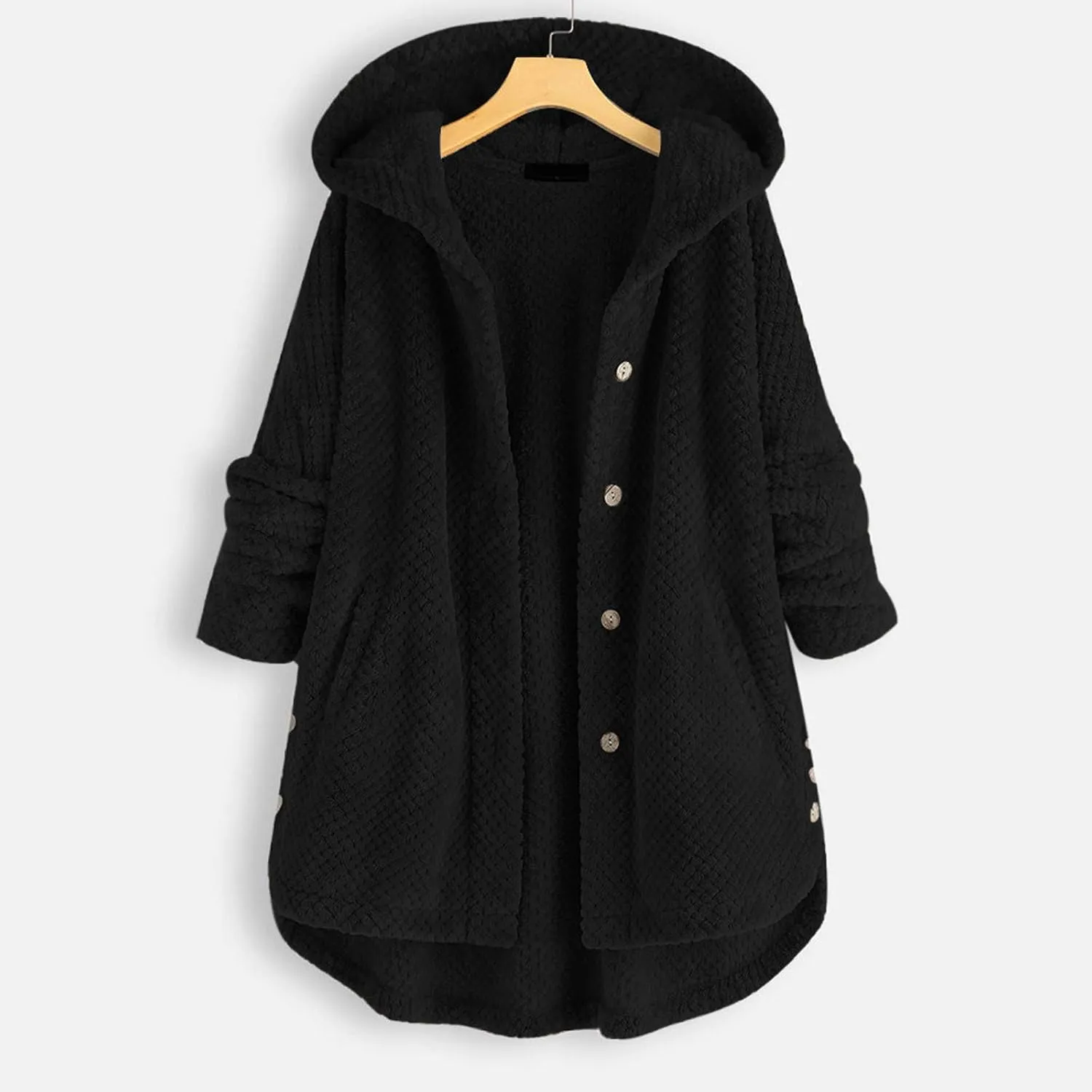 Thicken Warm Winter Coat for Women Fuzzy Fleece Shaggy Shacket Jacket Patchwork Coats Outwear with Pockets