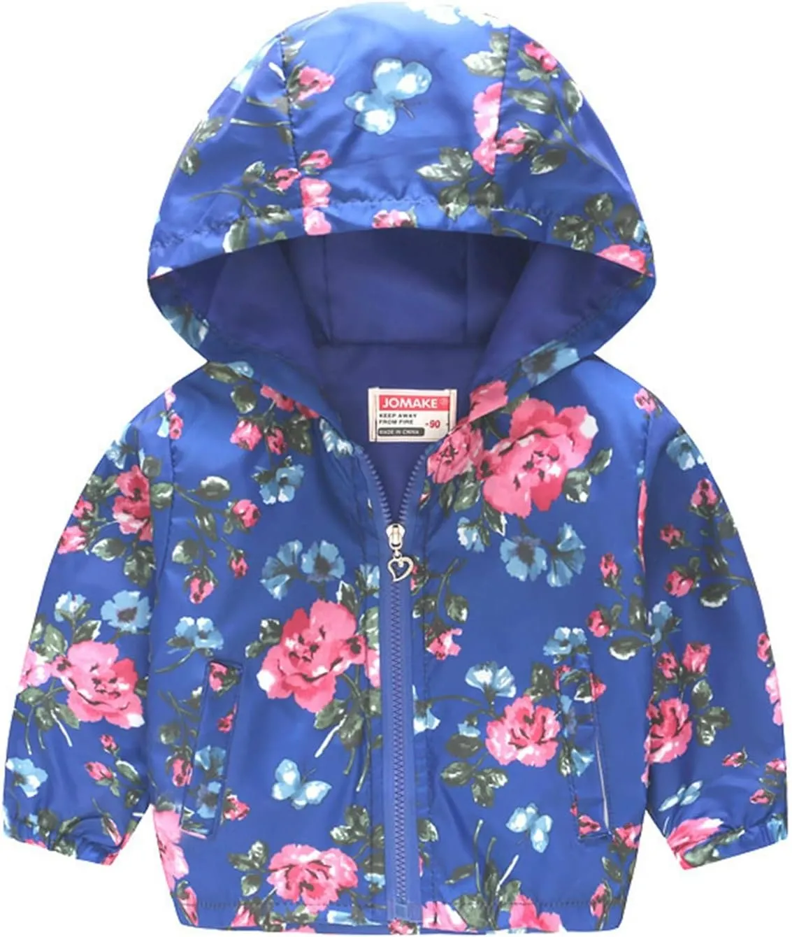 Toddler Baby Boys Girls Fall Hooded Jacket Coat Cartoon Printed Windproof Zipper Outwear Baby Coat Clothing