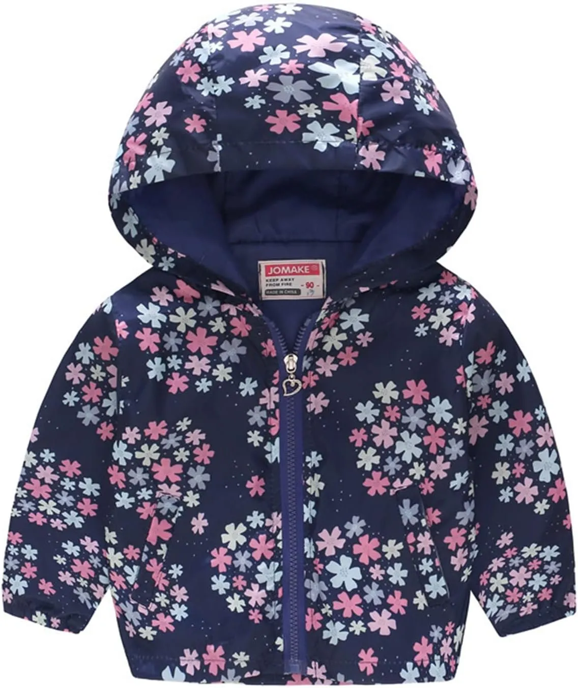 Toddler Baby Boys Girls Fall Hooded Jacket Coat Cartoon Printed Windproof Zipper Outwear Baby Coat Clothing