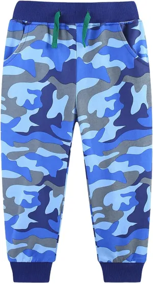 Toddler Boys Cotton Camouflage Sweatpants Kids Sports Athletic Jogger Pants Elastic Waist with Pockets