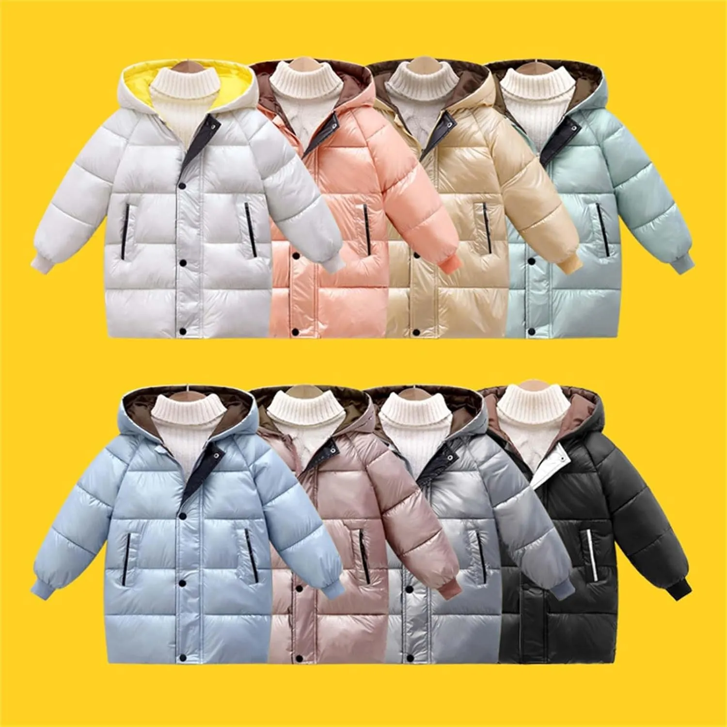 Toddler Boys Girls Winter Coat Puffer Down Jacket Windproof Jacket Hooded Outwear Children's Thick Padded Coat