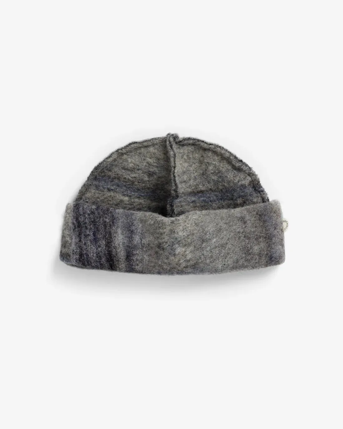 toque hat - navy/grey stripe