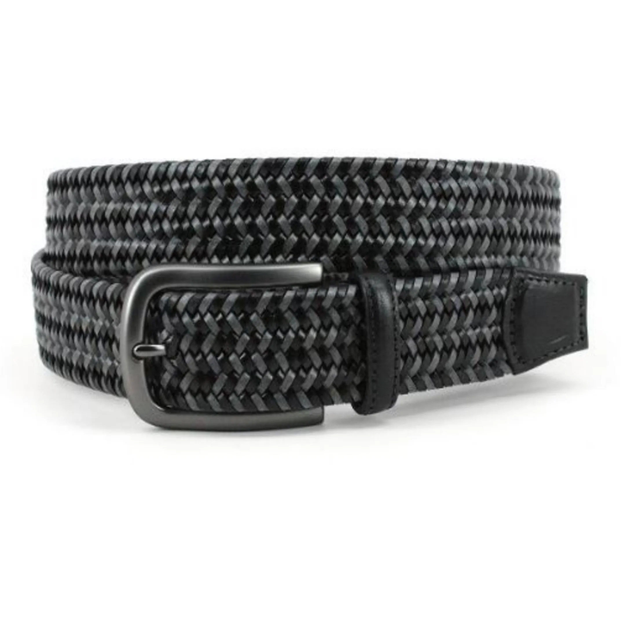 Torino Italian Mini Strand Woven Stretch Leather Belt