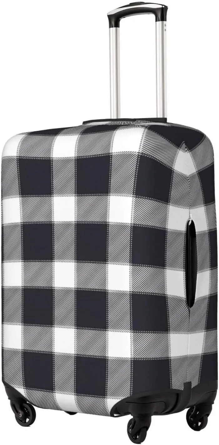 Travel Luggage Cover Suitcase Protector Bag, Black White Checked Dust-Proof Fits 18-32 Inch Luggage, Suitcase Sleeve For Kid And Adult,Small