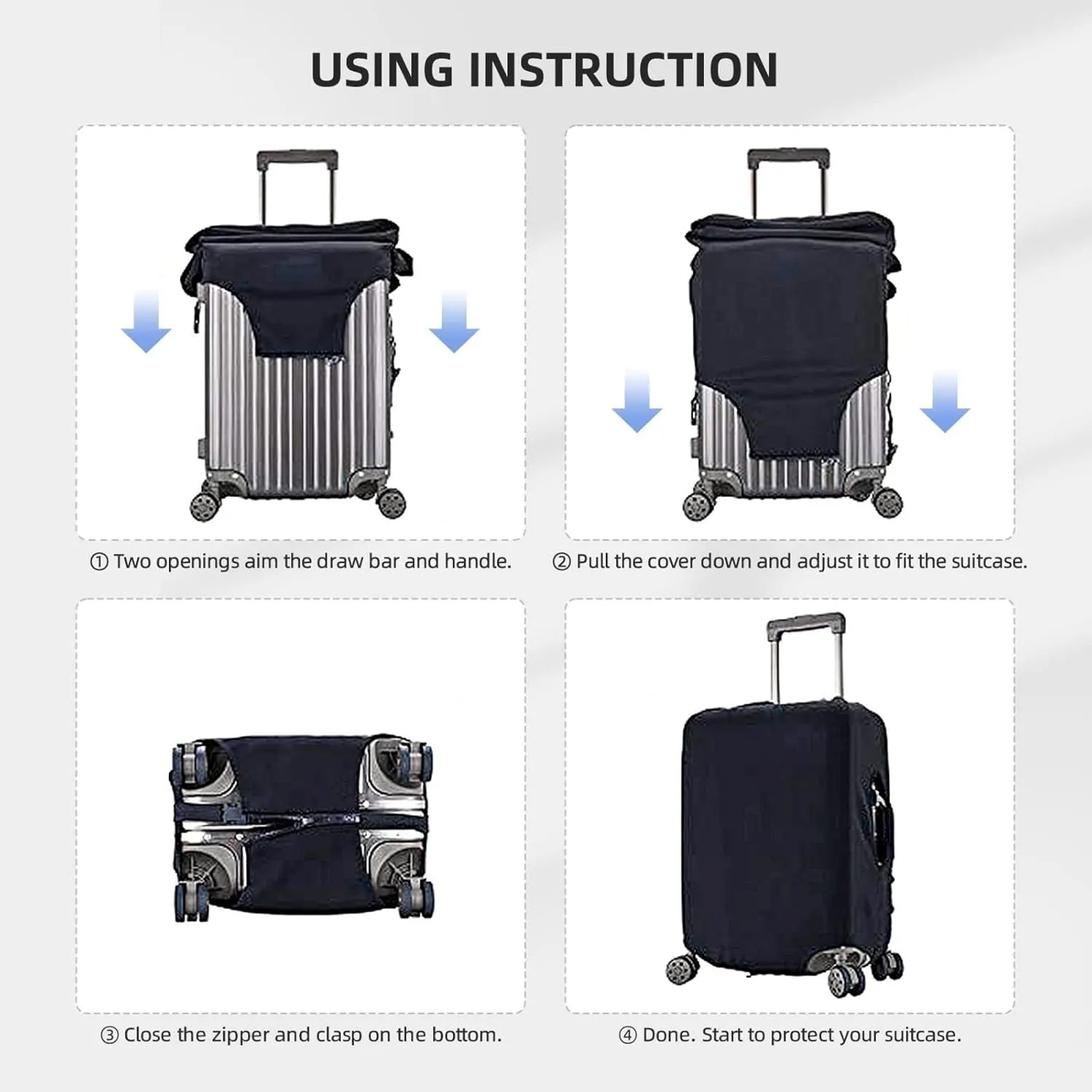 Travel Luggage Cover Suitcase Protector Bag, Checked Anti-Scratch Fits 18-32 Inch Luggage, Suitcase Sleeve For Kid And Adult,Small