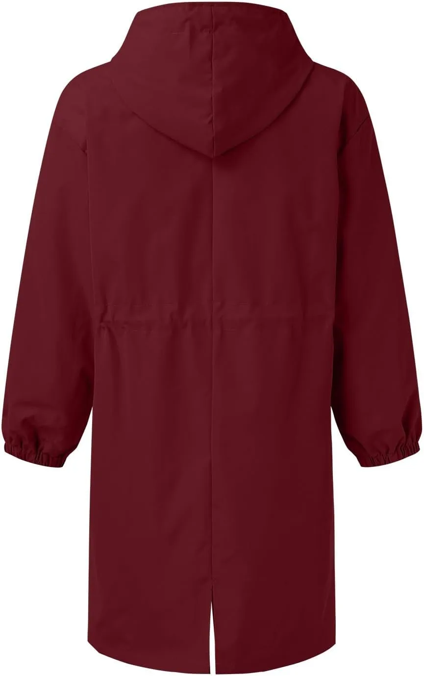 Trench Coat for Women 2025 Fall Winter Trendy Button Long Outwear Solid Color Long Sleeve Cute Jacket with Pockets
