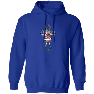 Tribal Rose with Heart Emblem Unisex Pullover Hoodie