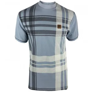 Trojan Oversize Check T-Shirt Sky
