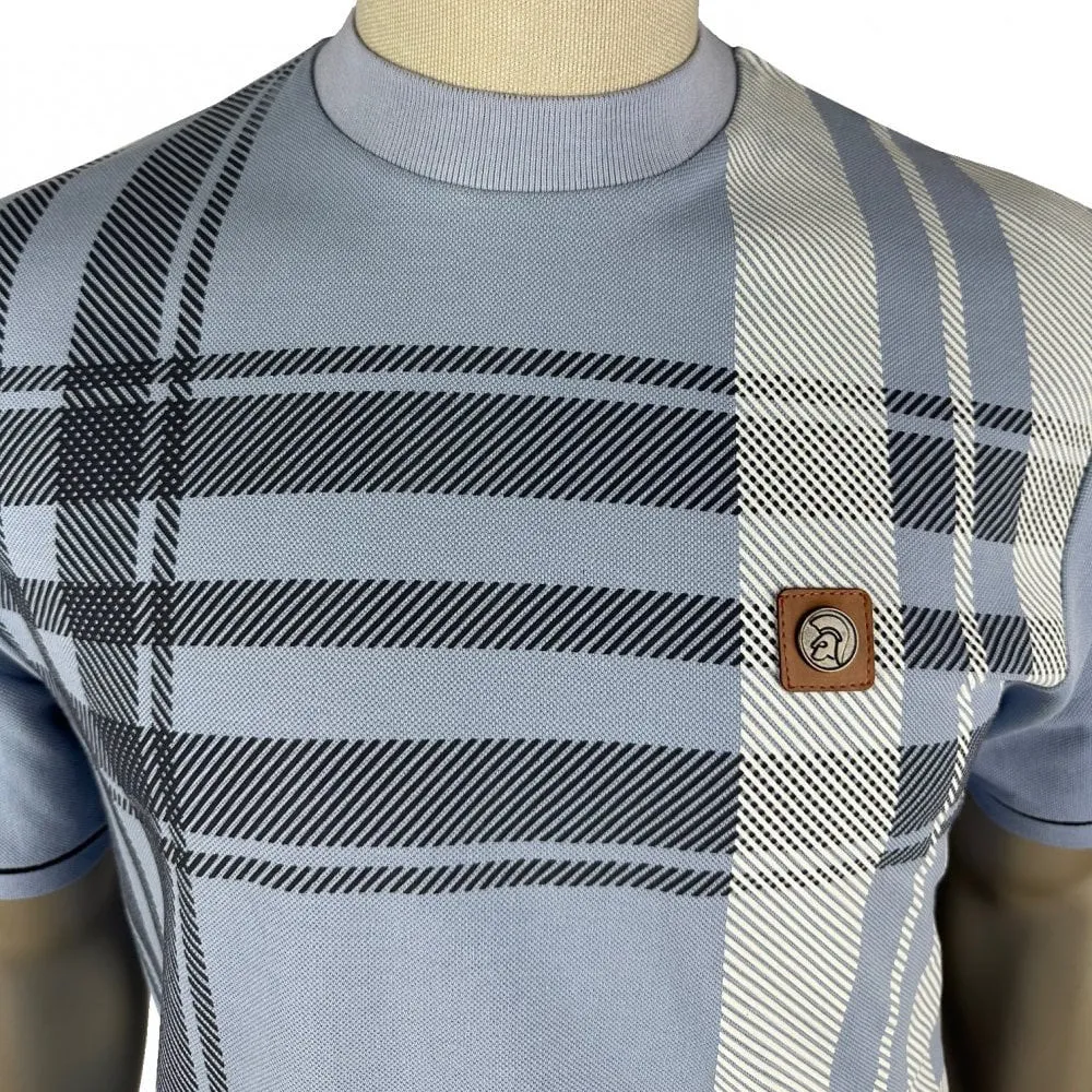Trojan Oversize Check T-Shirt Sky