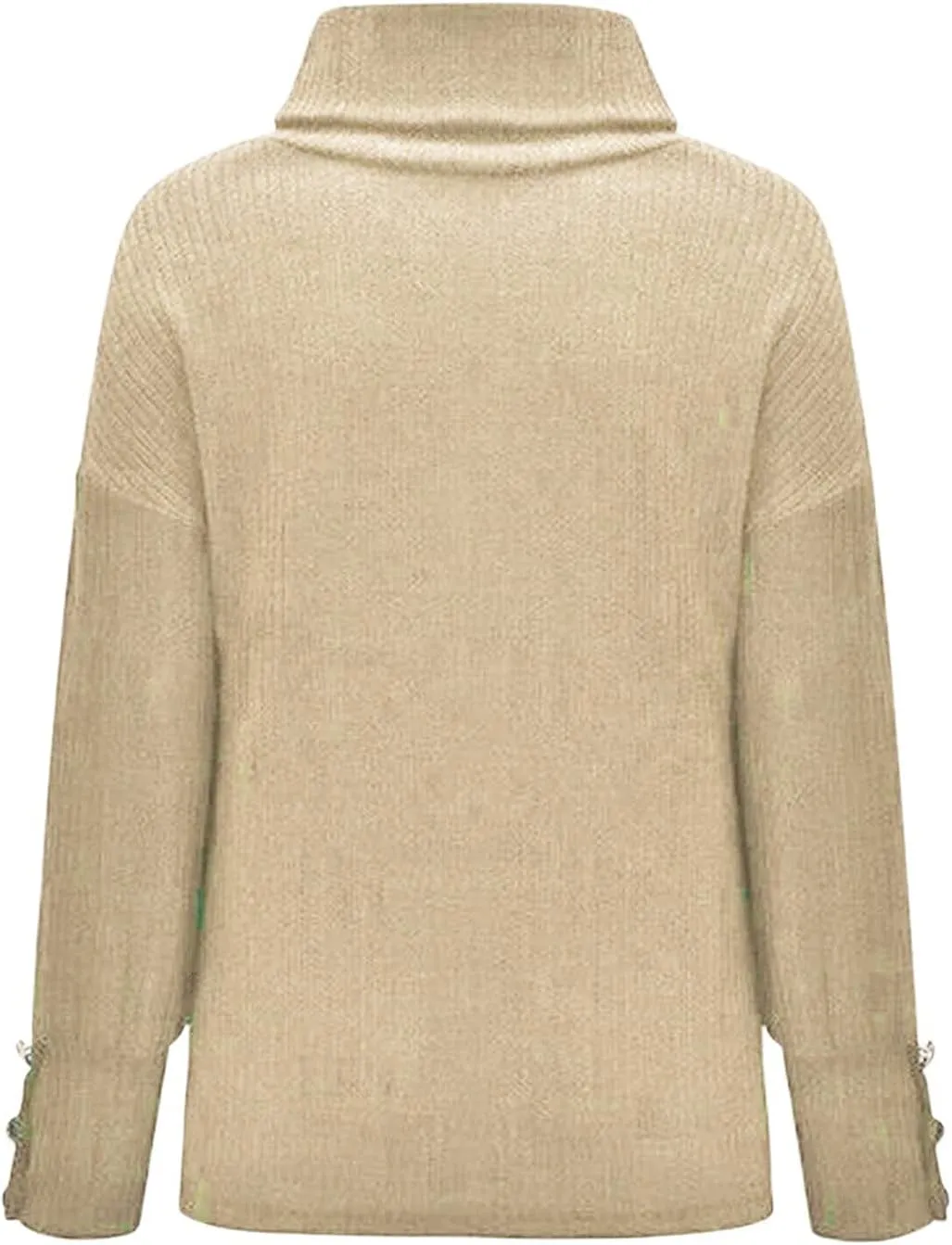 Turtleneck Loose Pullover Tops Sweater Mid Length Dress with Shoulder Sleeves and Half Turtleneck Sweater Neck Tops
