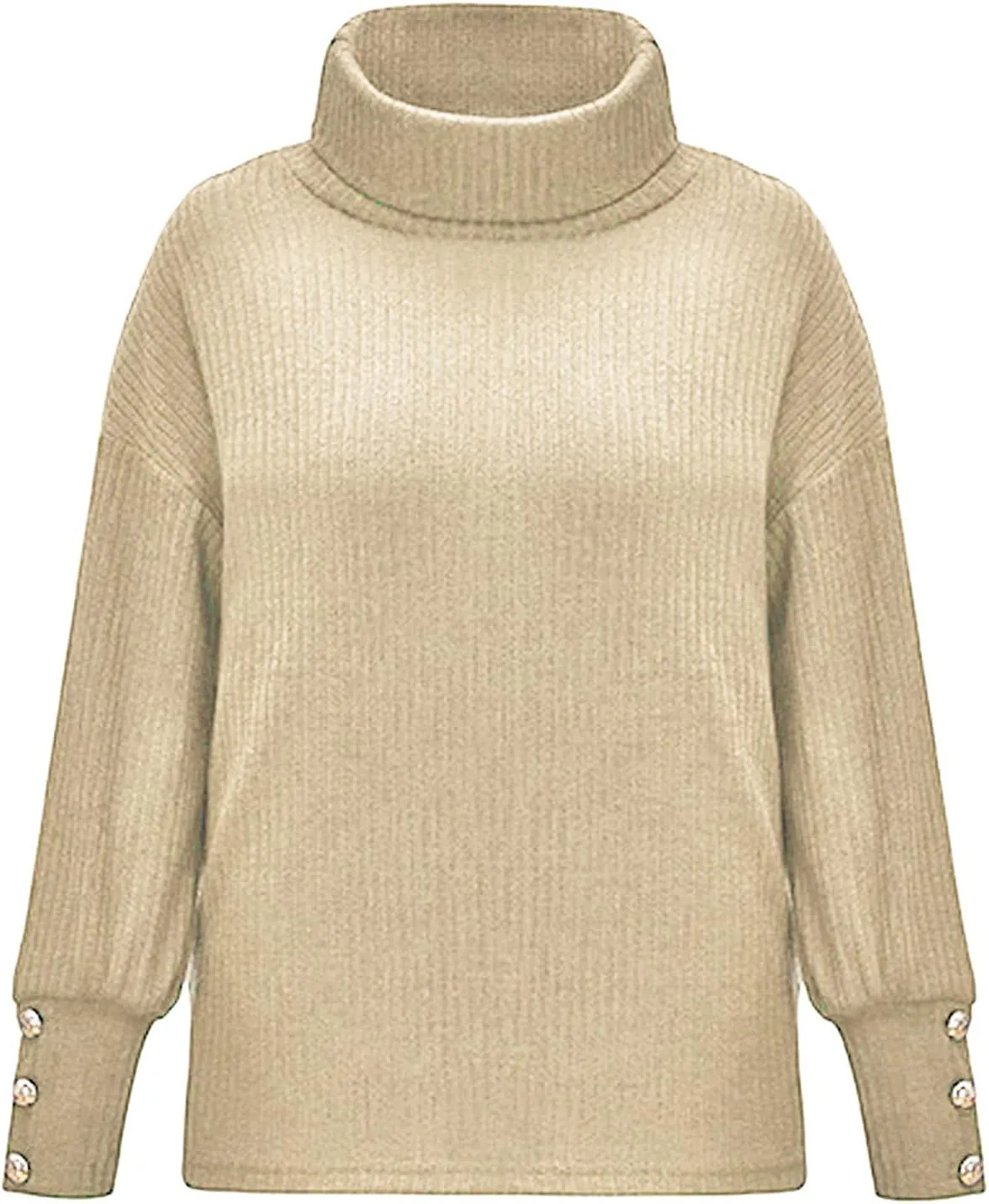 Turtleneck Loose Pullover Tops Sweater Mid Length Dress with Shoulder Sleeves and Half Turtleneck Sweater Neck Tops