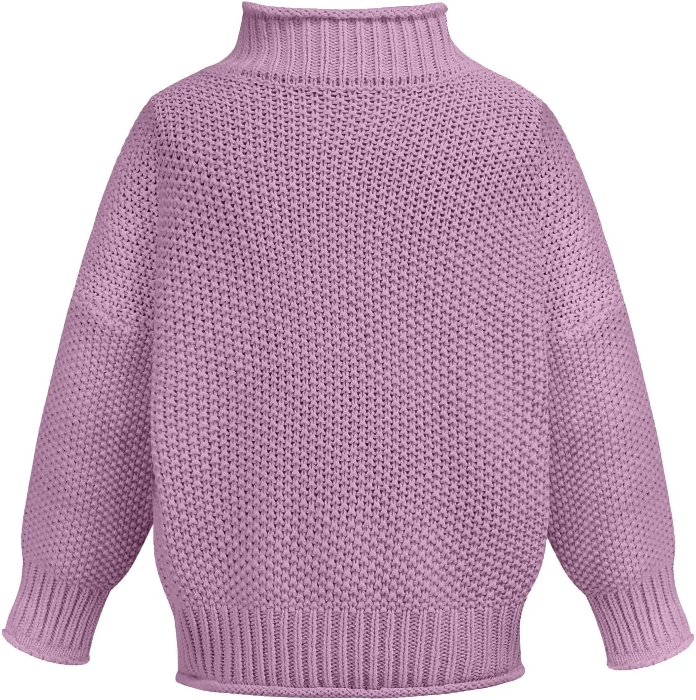 Turtleneck Sweater Womens 2024 Turtleneck Batwing Sleeve Loose Oversized Chunky Knitted Pullover Sweater Jumper Tops