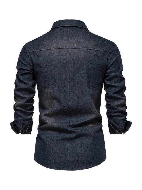 Two-Pocket Denim Men's Shirt