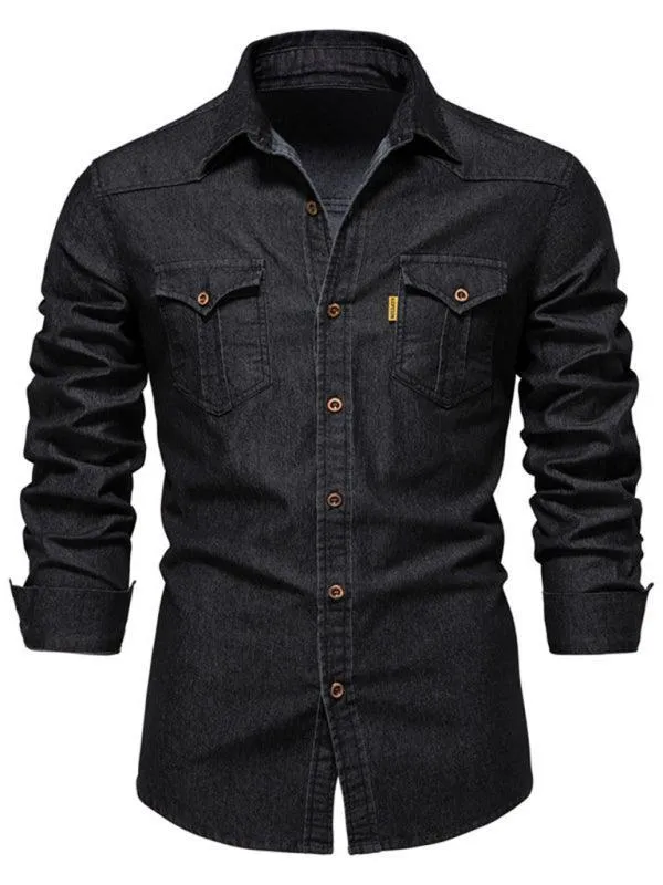 Two-Pocket Denim Men's Shirt