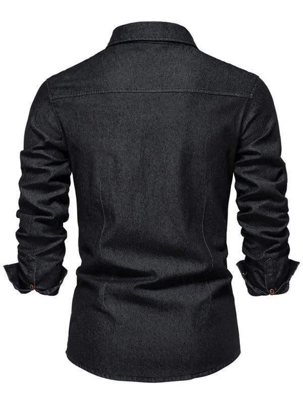 Two-Pocket Denim Men's Shirt