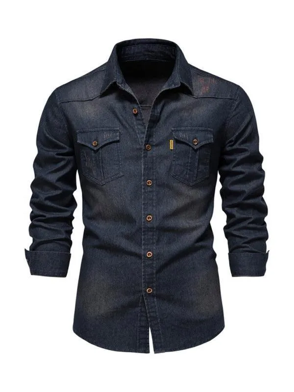 Two-Pocket Denim Men's Shirt