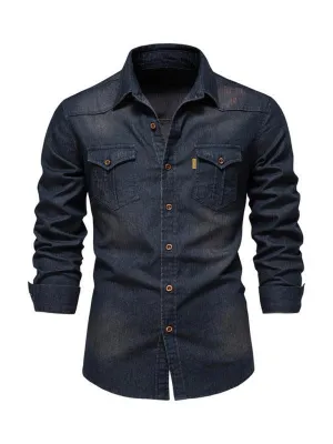 Two-Pocket Denim Men's Shirt
