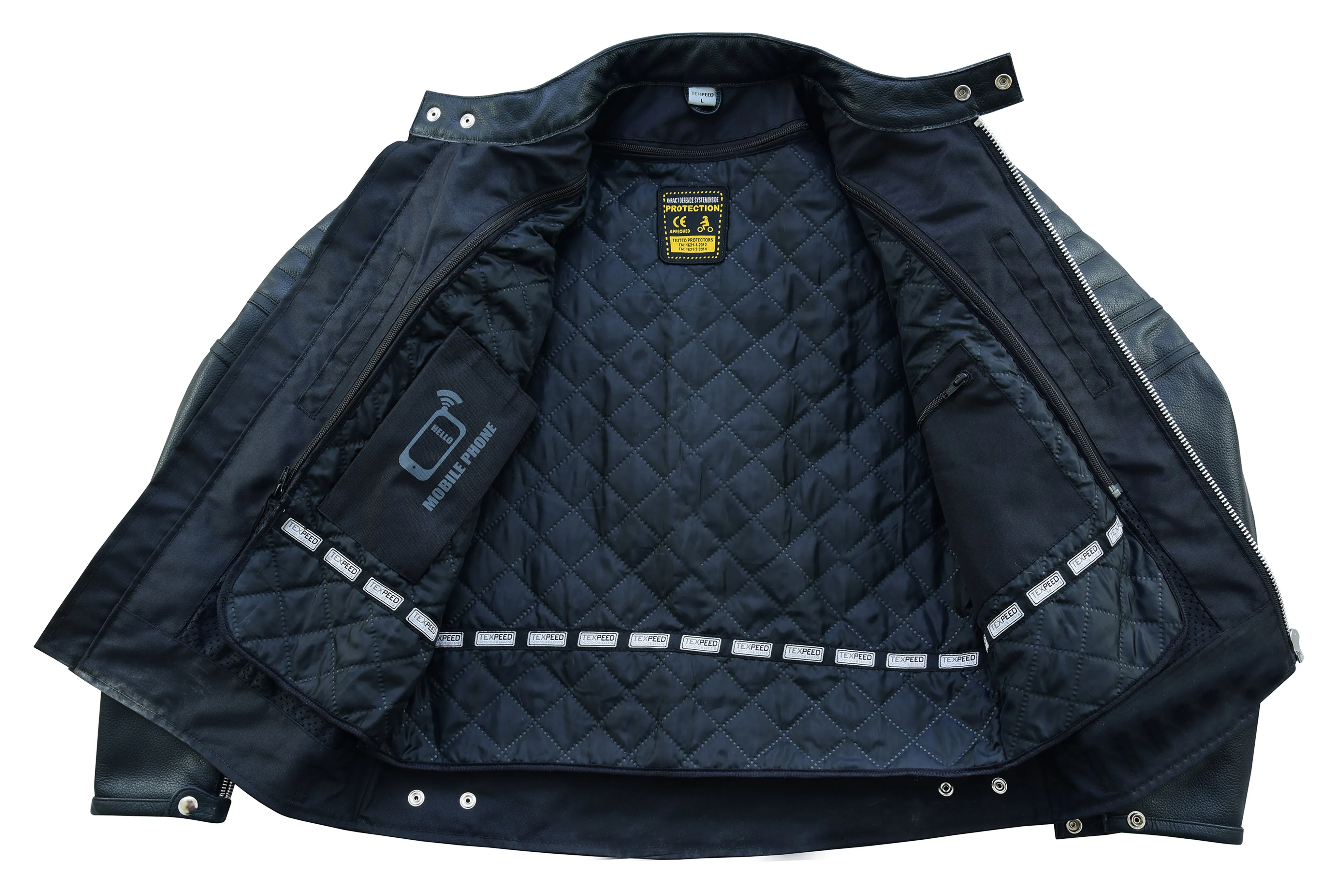 Two Tone Black Leather Motorcycle Jacket