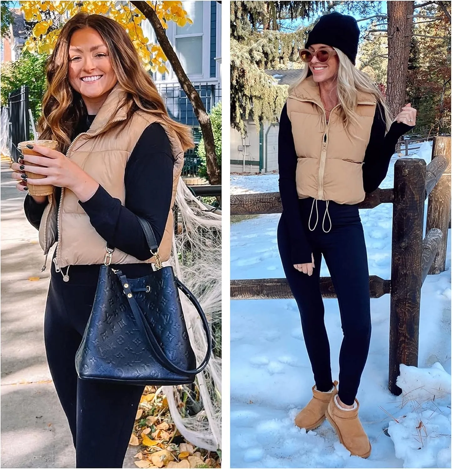 UANEO Cropped Puffer Vest Women Zip Up Stand Collar Sleeveless Padded Crop Puffy Vests